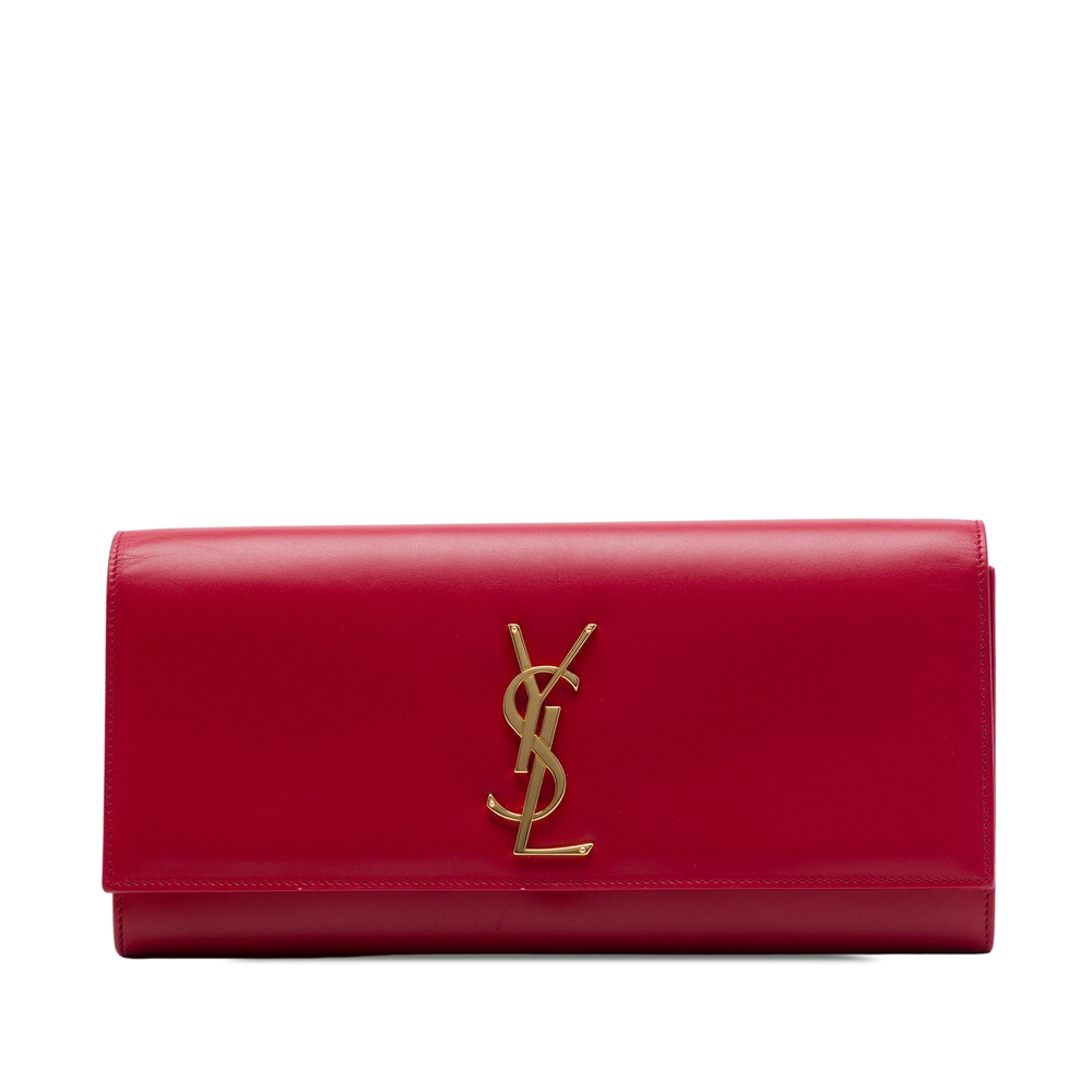 Pre-Loved Saint Laurent Smooth Leather Cassandre Clutch